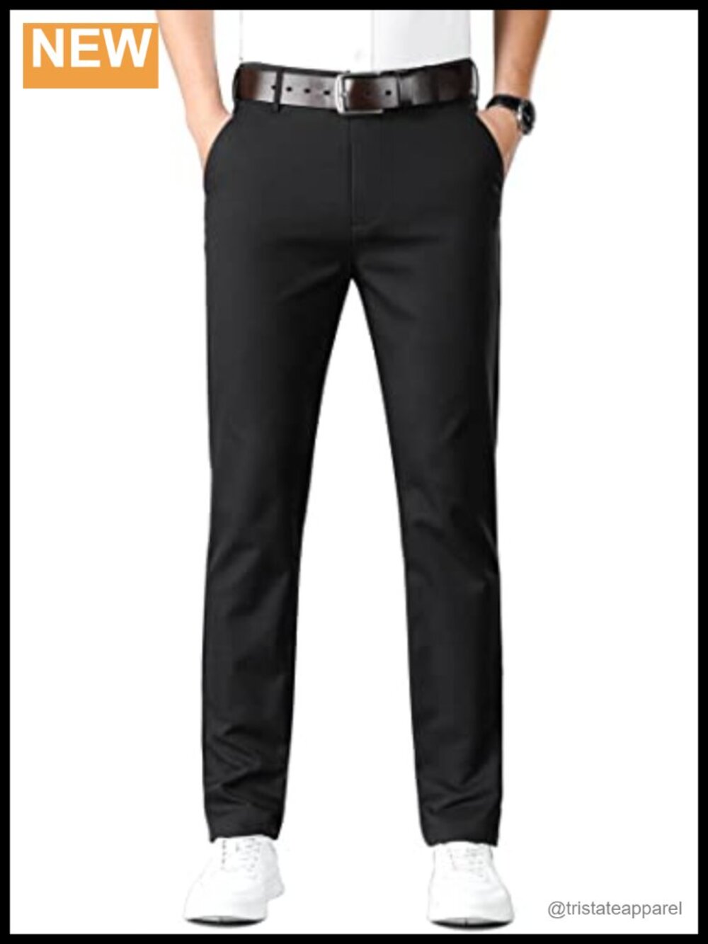 Slim Fit Flat Front Dress Pants Wrinkle Free Tapered Leg